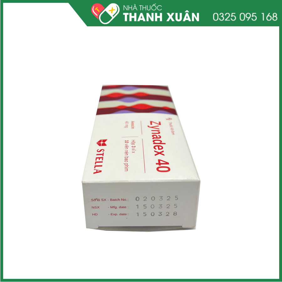 Zynadex 40 điều trị và phòng ngừa phù nề, suy giãn tĩnh mạch, trĩ, viêm tắc bạch huyết, chấn thương sau phẫu thuật